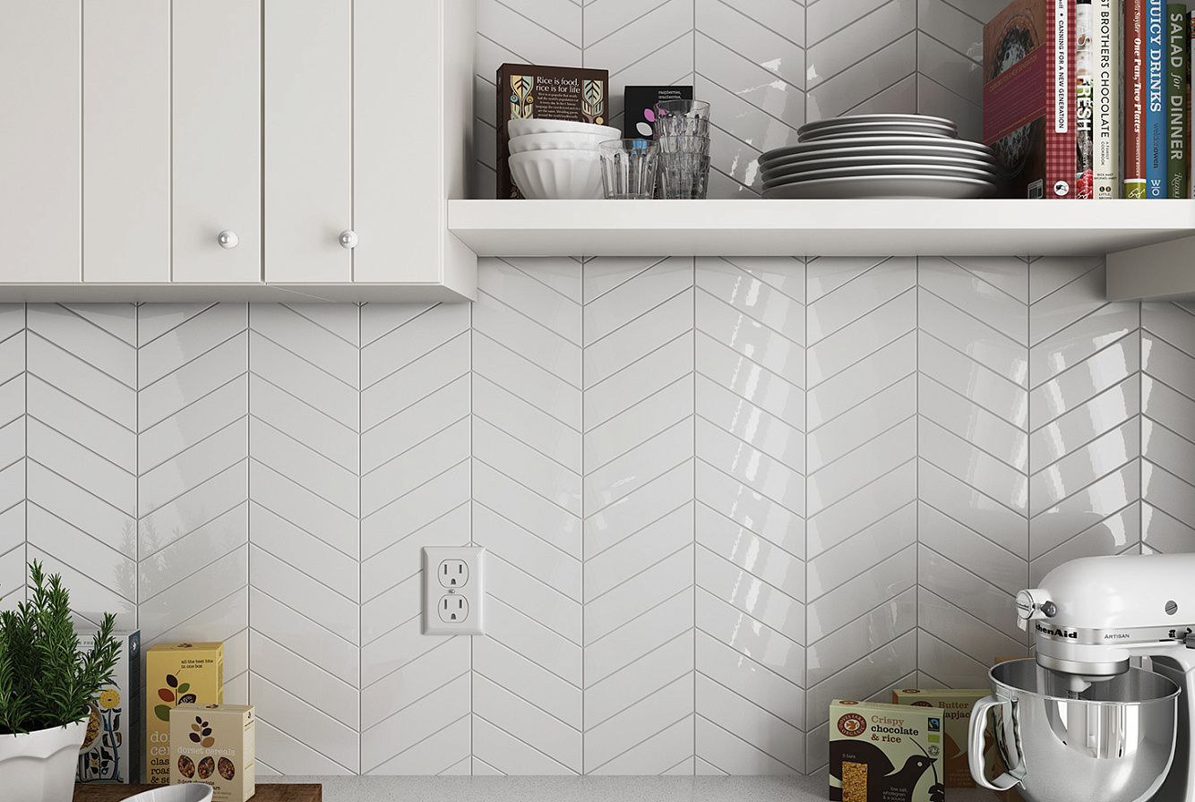 CHEVRON WALL WHITE